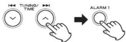 TUNING/ TIME ALARM 1