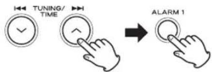 TUNING/ TIME ALARM 1