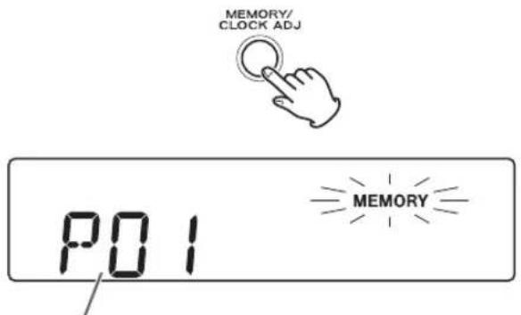 MEMORY/ CLOCK ADJ P01 MEMORY