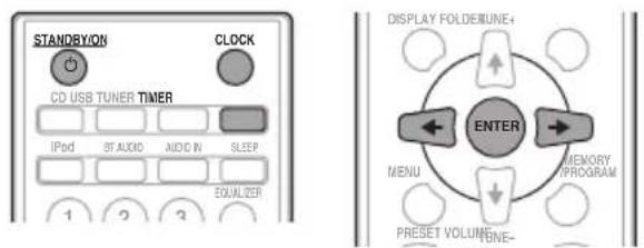 STANDRYION CLOCK CD USB TUNER TIMER IPD ST AUDIO AUDIO IV SLEEP EQUALIZER 1 2 3 DISPLAY FOLDE/MUNE+ ENTER MENU MEMORY PROGRAM PRESET VOLUME BONE-