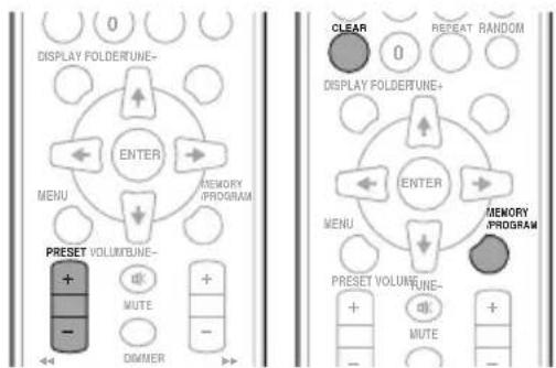 0 DISPLAY FOLERTUNE- ENTER MENU MEMORY PROGRAM PRESET VOLUME + - MUTE - DIMMER CLEAR 0 REPEAT RANDOM DISPLAY FOLERTUNE+ ENTER MENU MEMORY PROGRAM PRESET VOLUME + - MUTE -