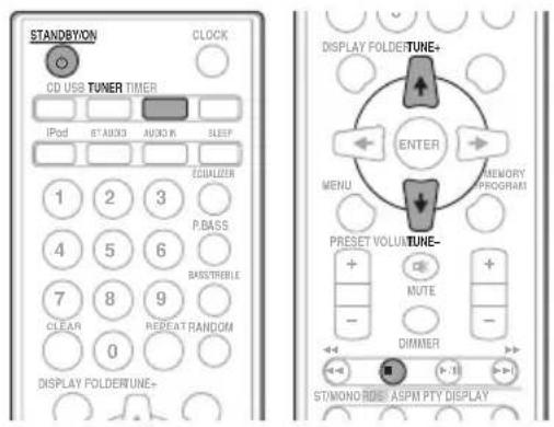 STANDBYION CLOCK CD USB TUNER TIMER iPod STAUDIO AUDIOK SLEEP ECOLIZER 1 2 3 P.BASS 4 5 6 BASSTRIBILE 7 8 9 CLEAR REPEAT RANDOM 0 DISPLAY FOLDE TUNE+ DISPLAY FOLDE TUNE+ ENTER MENU MEMORY PROGRAM PRESET VOLUME-TUNE- + - MUTE - - DIMMER STMOND RIDE: ASPM PTY DISPLAY