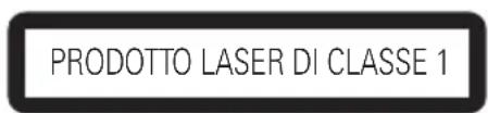 PRODOTTO LASER DI CLASSE 1