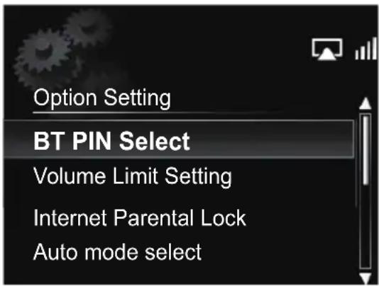 PIONEER X-SMC5 - U s ↑a↓ per scegliere Option Setting → BT PIN Select, poi premere ENTER. - 1
