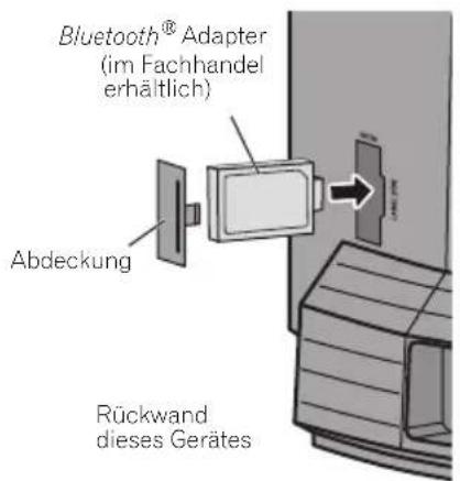 Bluetooth® Adapter (im Fachhandel erhältlich) Abdeckung Rückwand dieses Gerätes