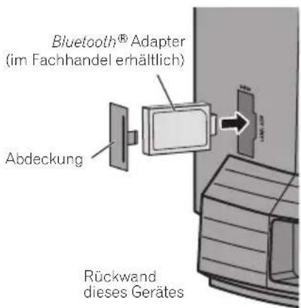 Bluetooth® Adapter (im Fachhandel erhältlich) Abdeckung Rückwand dieses Gerätes