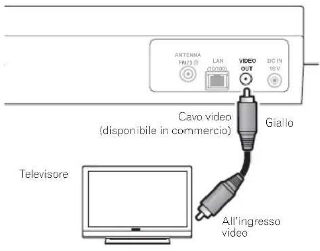 ANTENNA FM73 2 LAN (10/100) VIDEO OUT DC IN 19V Cavo video (disponibile in commercio) Giallo Televisore All'ingresso video