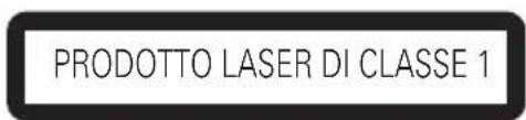 PRODOTTO LASER DI CLASSE 1