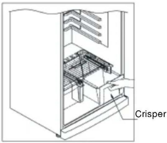 TECHWOOD KSNF 540 - Erster Schritt; Entfernen der Crisper - 1