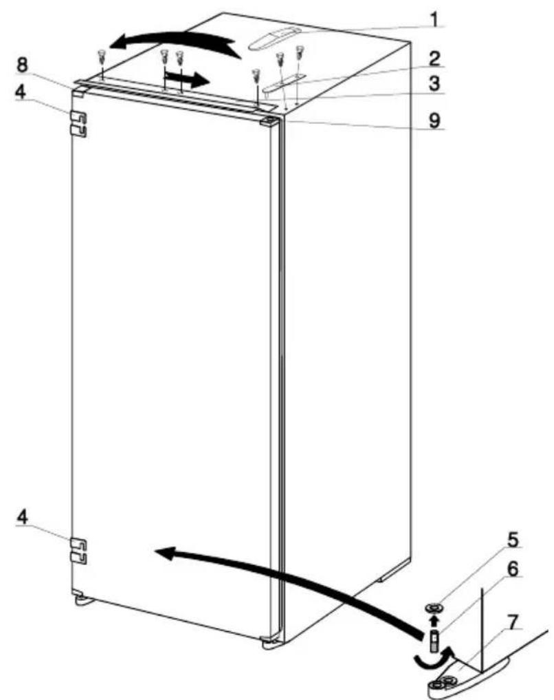 SMEG FI 167 A - Türanschlagwechsel beim Tiefkühlraum - 1