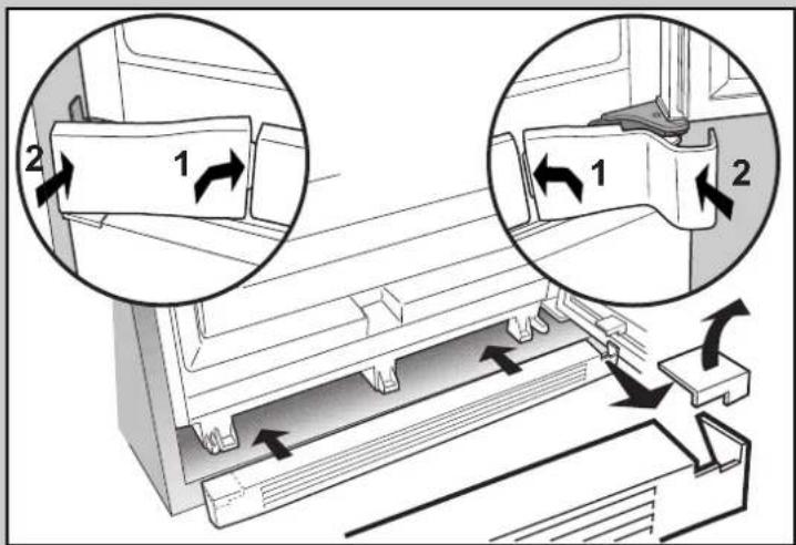 Diagram illustrating a mechanical assembly with labeled components and directional arrows indicating motion or movement.