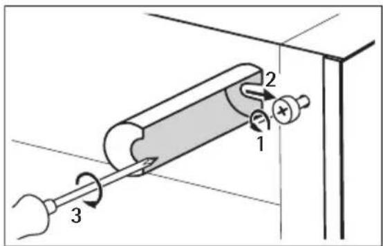 Diagram of a mechanical device with labeled parts and directional arrows indicating motion or force