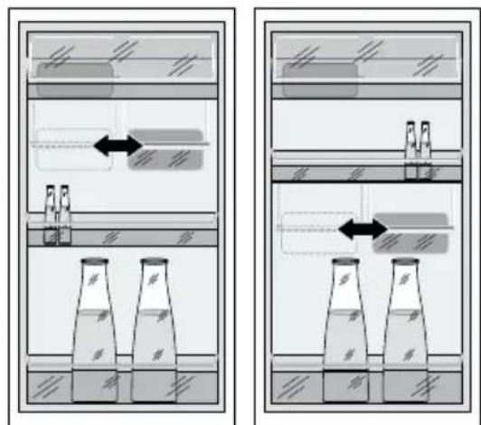 Diagram illustrating fluid flow in a storage or filtration system with labeled components and directional arrows indicating movement.