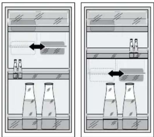 Diagram illustrating fluid flow in a storage or filtration system with labeled components and directional arrows