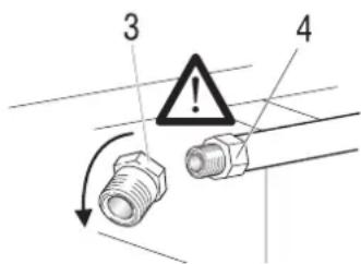 Küppersbusch KEH 6500.1 - Anschluß am vormontierten Verbindungsstück mithilfe einer Sicherheitsgasschlauchleitung mit Nippel und Überwurfmutter - 2