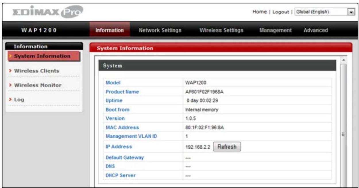 Edimax WAP1200 - Browserbasierte Konfigurationsschnittstelle - 2