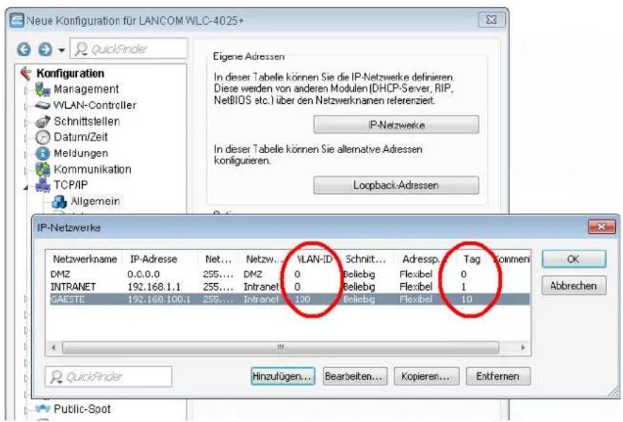 LANCOM 1781VA - Konfiguration der IP-Netzwerke im WLAN Controller - 1