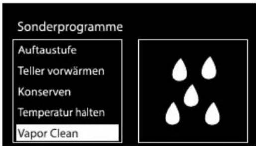 SMEG SF130B - Einstellung der Vapor Clean - 2