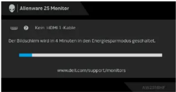 ALIENWARE AW2518HF - HINWEIS: Die Meldung könnte je nach angeschlossenem Eingangssignal leicht unterschiedlich sein. - 6