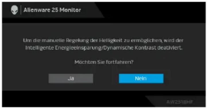 ALIENWARE AW2518HF - OSD-Warnmeldung - 1