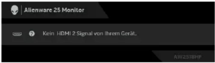 ALIENWARE AW2518HF - HINWEIS: Die Meldung könnte je nach angeschlossenem Eingangssignal leicht unterschiedlich sein. - 4