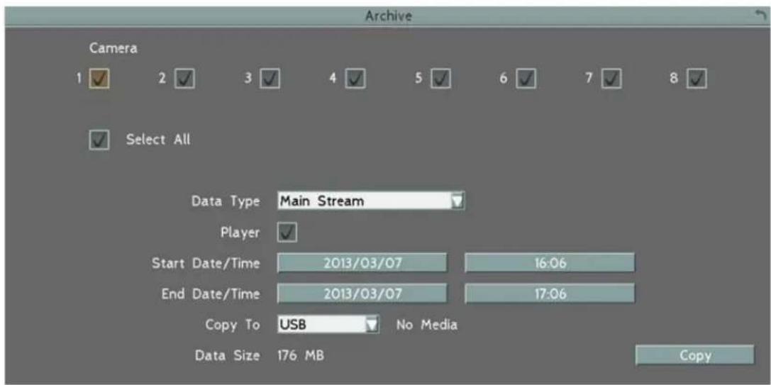 EverFocus ELUX16 - Archiving the Recordings or Log Data to the USB - 2