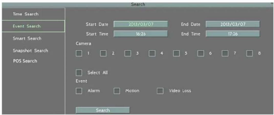 EverFocus ELUX16 - Event Search - 1