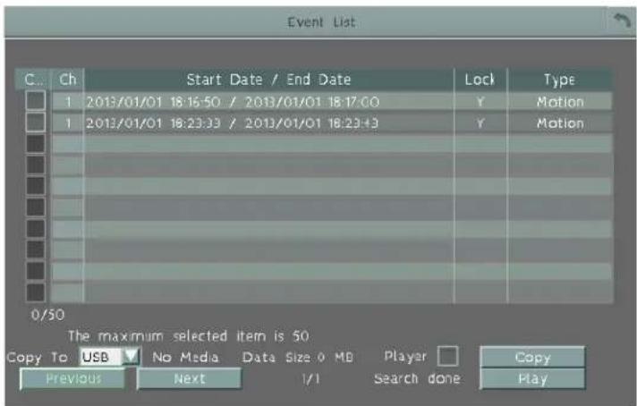 EverFocus ELUX16 - Event Search - 2