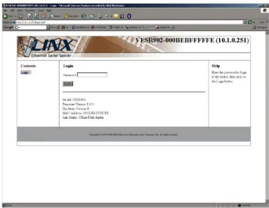 B&B Electronics VESR921 - To open the web configuration interface: - 1