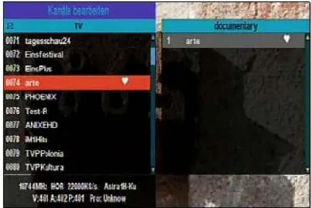 Kandle bearbeiten TV 0071 tagesschau24 0072 Einsfestival 0073 EinsPlus 0074 arte 0075 PHOEMIX 0076 Test-R 0077 ANXEHD 0078 3M1Hz 0079 TVPPolonia 0080 TVPKultura documentary 1 arts 1074.4MHz HOR 22000Kfs Astra19-Ku V:401 A:402 P:401 Proc: Unknown