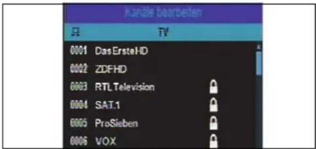 Kandle bearbeiten TV 0001 DasErsteHD 0002 ZDFHD 0003 RTL Television 0004 SAT.1 0005 ProSieben 0006 VOX