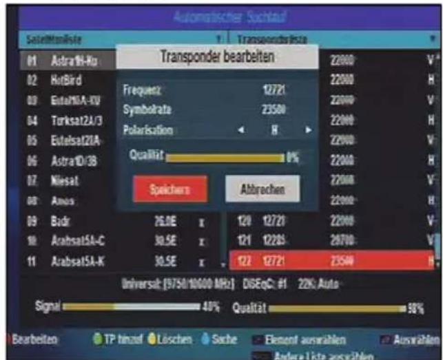 Schwaiger DSR585HD - Transponder bearbeiten - 1