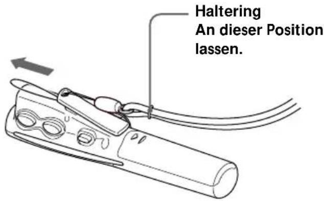 Haltering An dieser Position lassen.