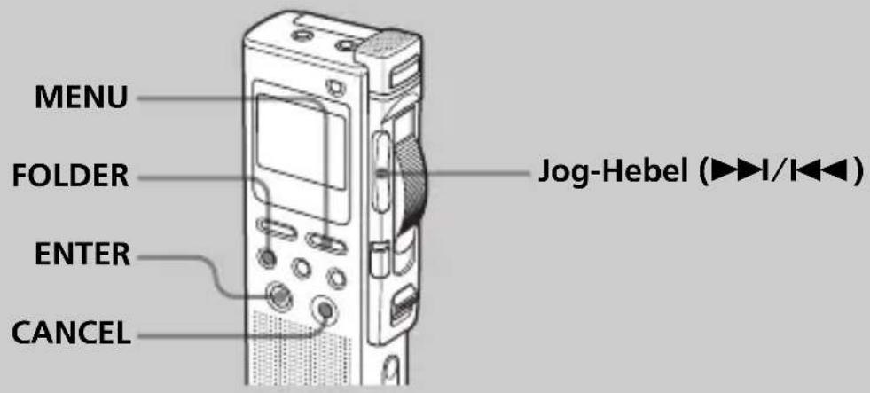 MENU FOLDER Jog-Hebel (▶▶▶▶▶▶◀) ENTER CANCEL