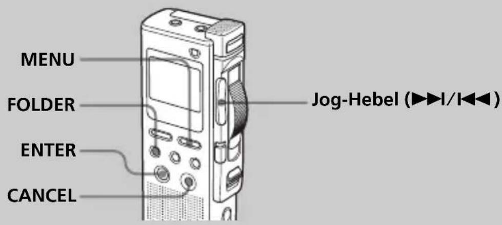 MENU FOLDER Jog-Hebel (▶▶▶▶/▶◀◀) ENTER CANCEL