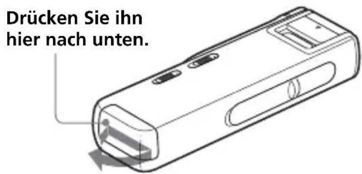 Drücken Sie ihn hier nach unten.