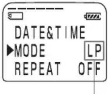 DATE&TIME ►MODE REPEAT LP OFF