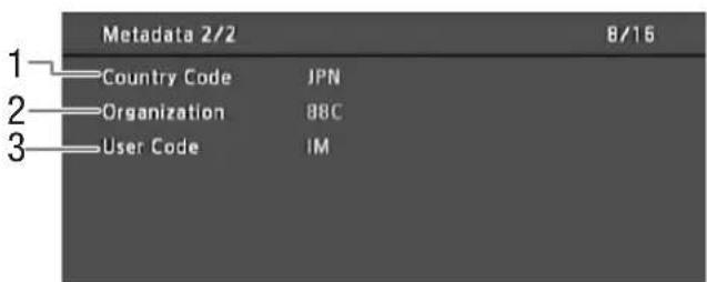 Metadata 2/2 8/15 1—Country Code JPN 2—Organization BBC 3—User Code IM