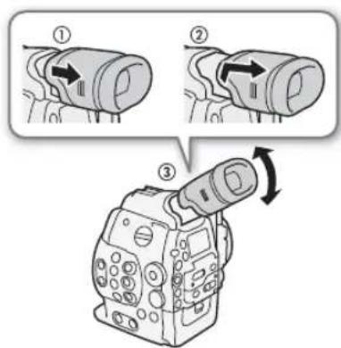 CANON EOS C300 EF - Einstellen der Sucherposition - 1