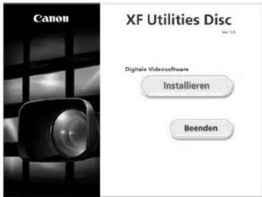 Canon XF Utilities Disc Ver 1/8 Digitale Videosoftware Installieren Beenden