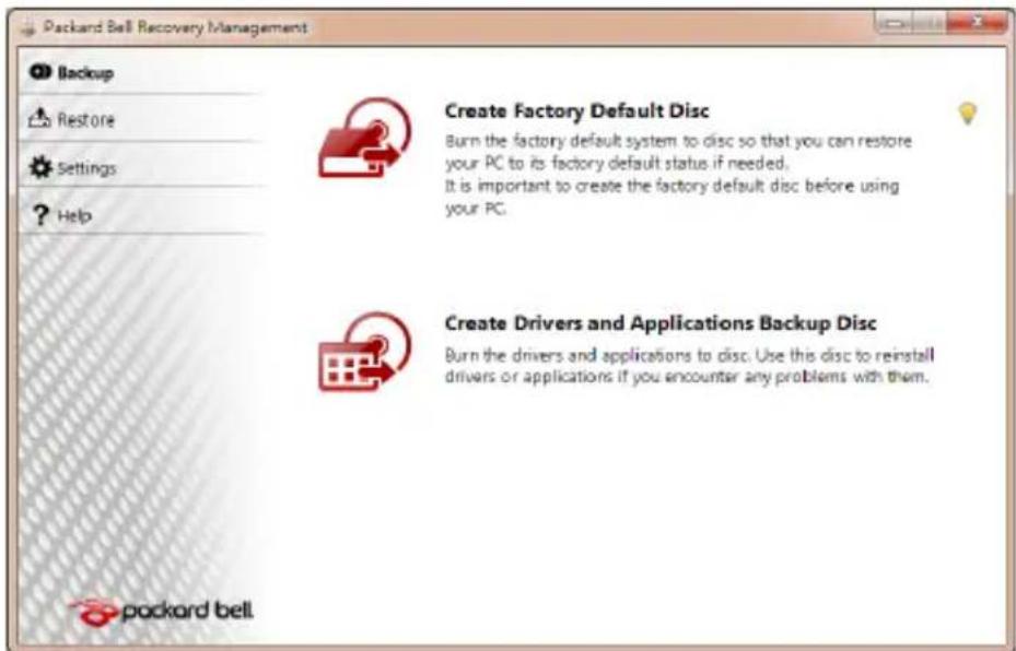 PACKARD BELL Easy Note NX69 - Anfertigen von Wiederherstellungs-Discs - 1