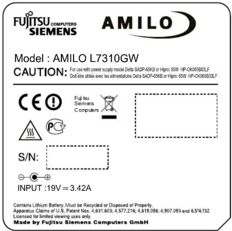 FUJITSU Amilo L7300 - Technische Daten - 1