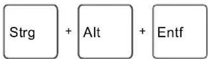 Strg + Alt + Entf