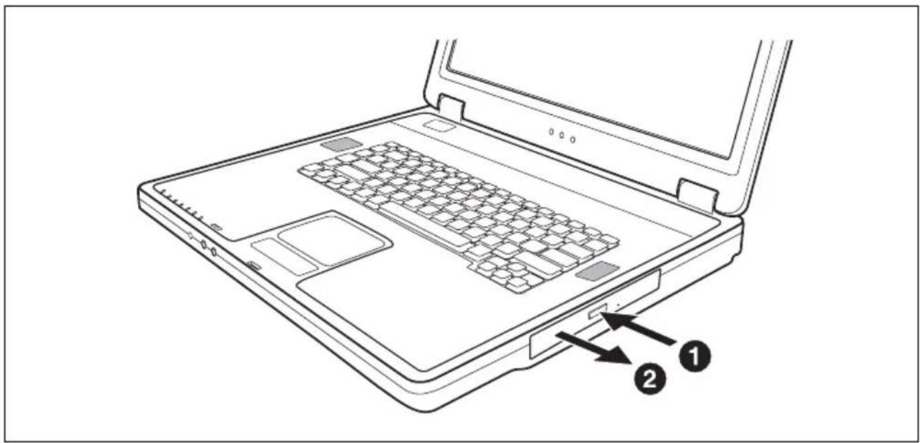 FUJITSU Amilo L Series - CD/DVD einlegen oder entnehmen - 1