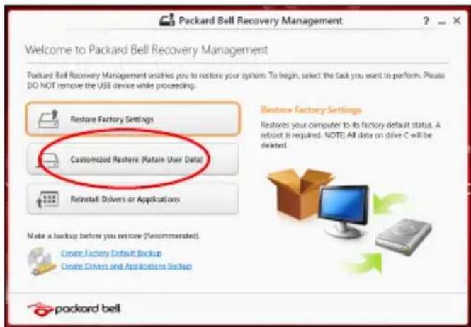 PACKARD BELL EasyNote NG - Benutzerdefinierte Wiederherstellung mit Packard Bell Recovery Management - 1