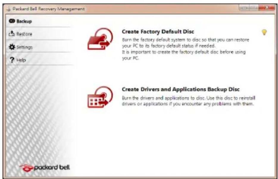 PACKARD BELL EasyNote NE - Anfertigen von Wiederherstellungs-Discs - 1
