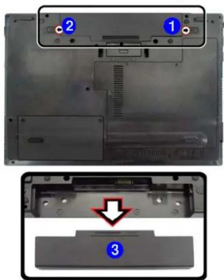 MAXDATA M-Book 6000 G2 - Removing the Battery - 1