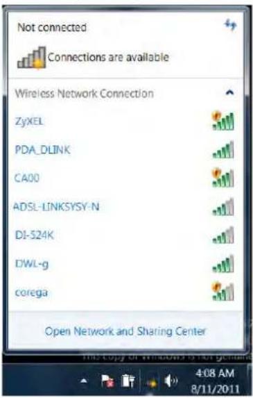 MAXDATA M-Book 6000 G2 - Connecting to a Wireless Network in Windows 7 - 1