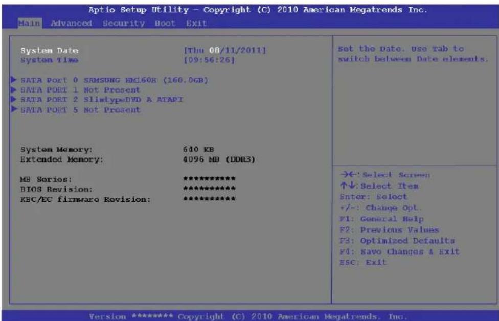 MAXDATA M-Book 6000 G2 - Main Menu - 1