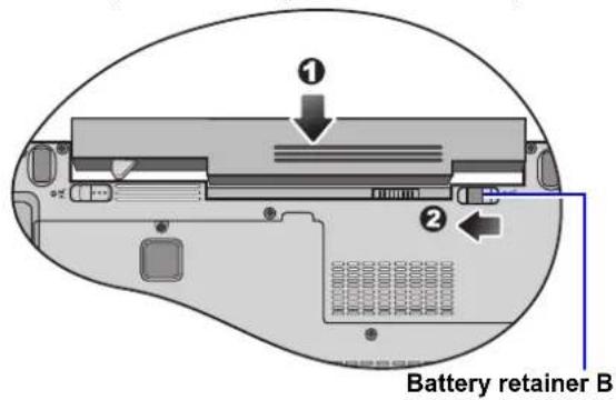 ① ② Battery retainer B